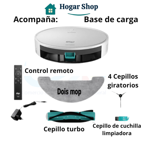 Aspiradora Robot con Mapeo Wap Robot W1000 Alexa Google
