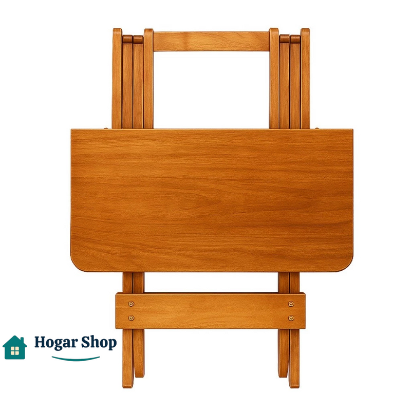 Juego de Mesa Plegable 70x70 c/ 4 Sillas de Madera Maciza - Envío Inmediato