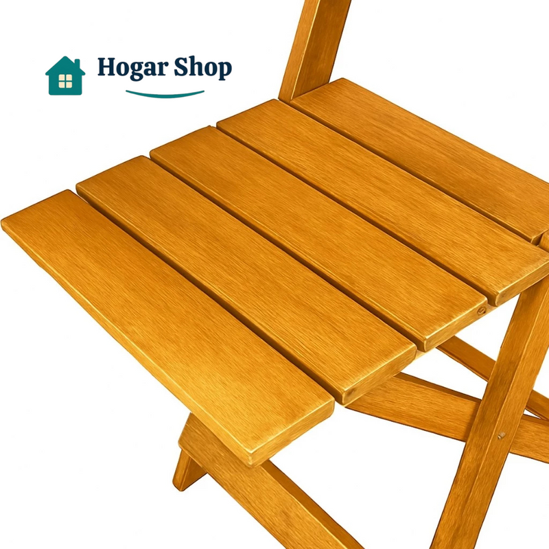 Juego de Mesa Plegable 70x70 c/ 4 Sillas de Madera Maciza - Envío Inmediato