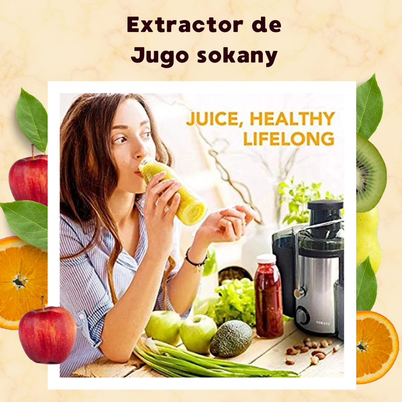 Extractor de Jugos Automático de Frutas y Verduras Sokany