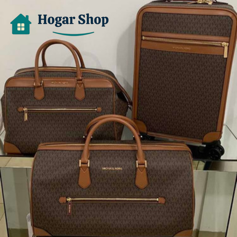 Set de Viaje Michael Kors 3 en 1 Original – Valija + Bolso XL + Cartera